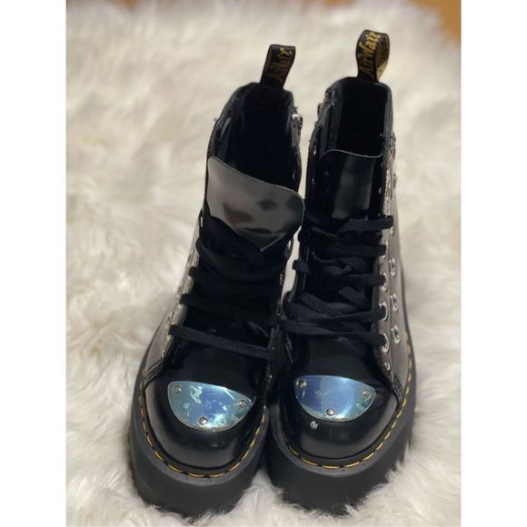 Not for sale***Dr. Martens Jadon max Rebel platform metal leather boots 8 - Picture 8 of 12